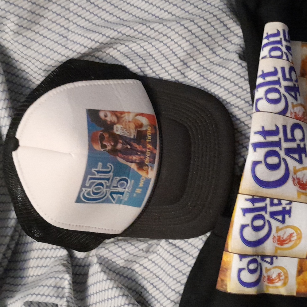 ×Rare×Randy Macho Man Savage Set Vintage Colt 45 Trucker Hat & Logo Tee NWOT